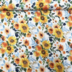 Tissus double gaze à fleur jaune