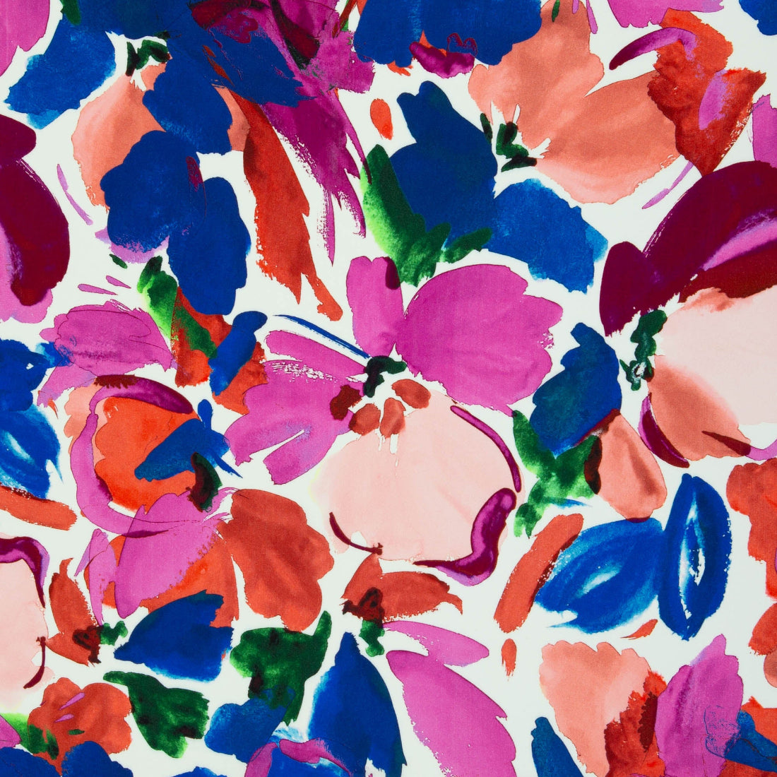 Viscose Fleurs Design – Explosion de Couleurs sur Fond Blanc