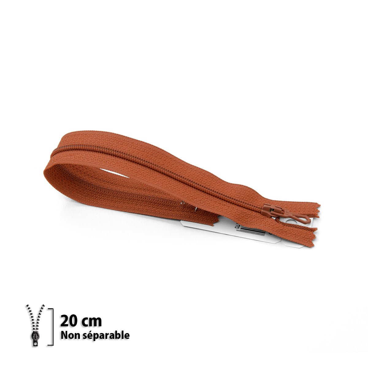 Fermeture éclair / Zip / tirette classique brun caramel