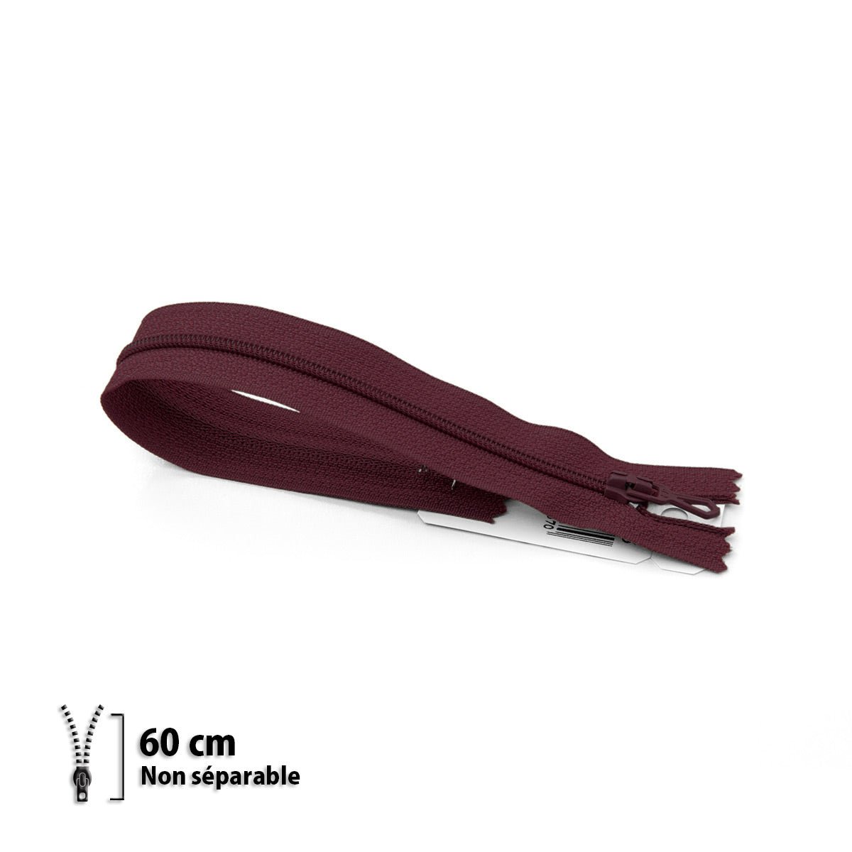 Fermeture éclair / Zip / tirette classique couleur bordeaux