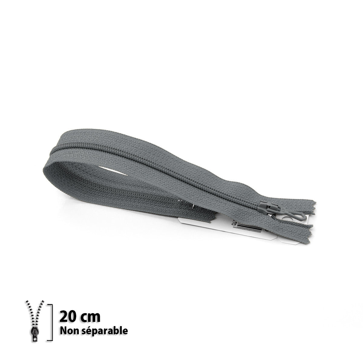 Fermeture éclair / Zip / tirette classique gris foncé