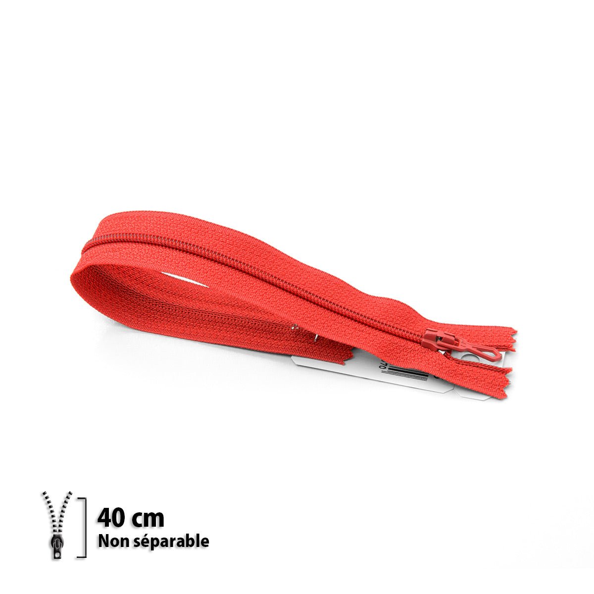 Fermeture éclair / Zip / tirette classique rouge vermillon