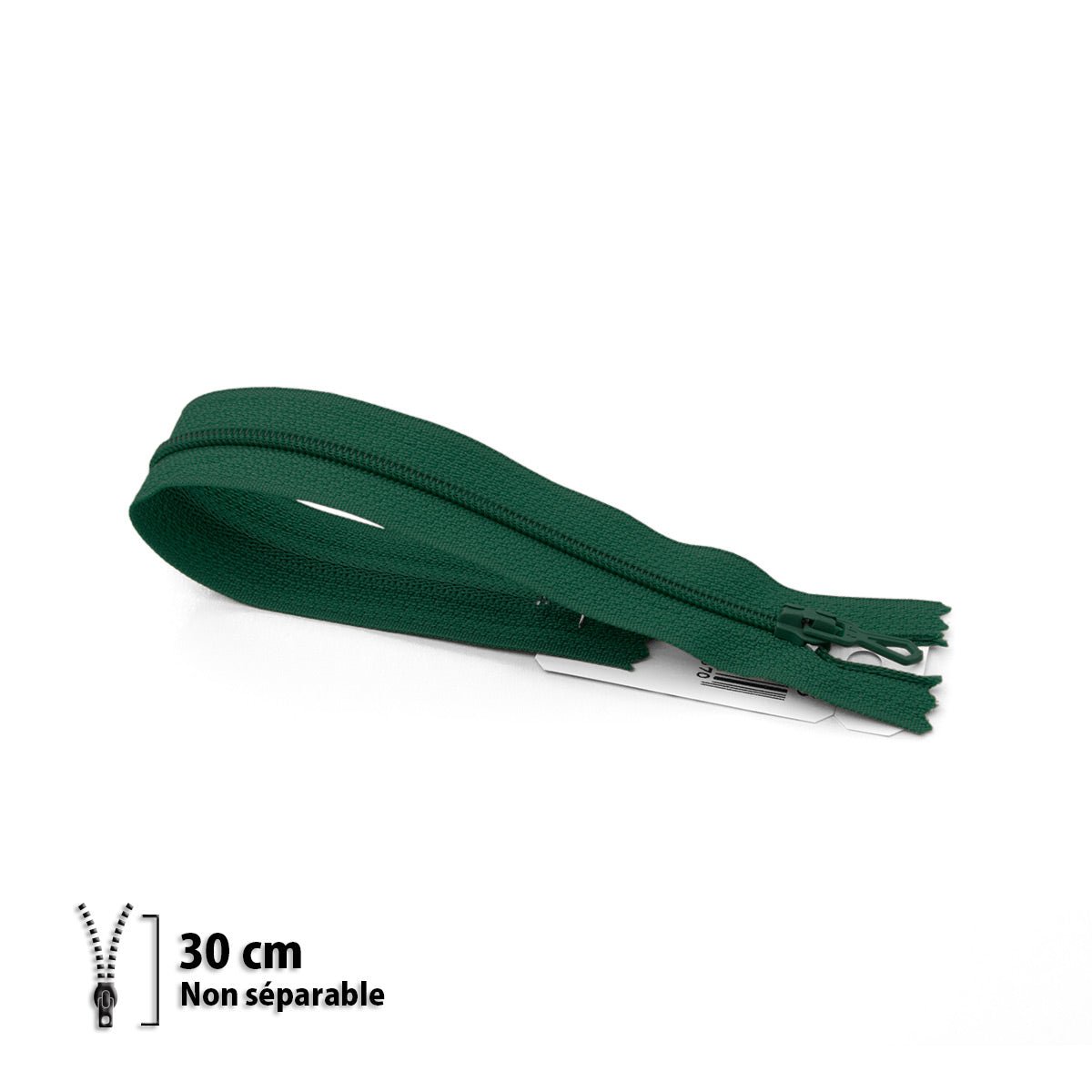 Fermeture éclair / Zip / tirette classique vert sapin