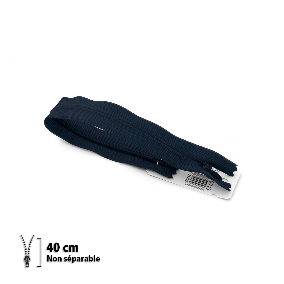 Fermeture éclair / Zip / tirette invisible bleu marine