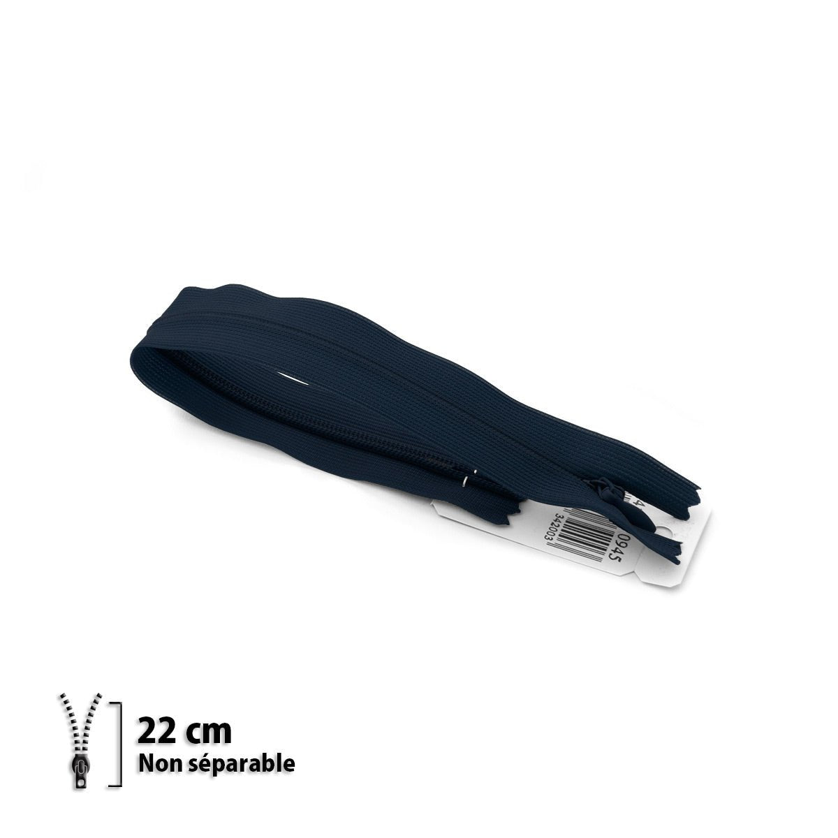 Fermeture éclair / Zip / tirette invisible bleu marine