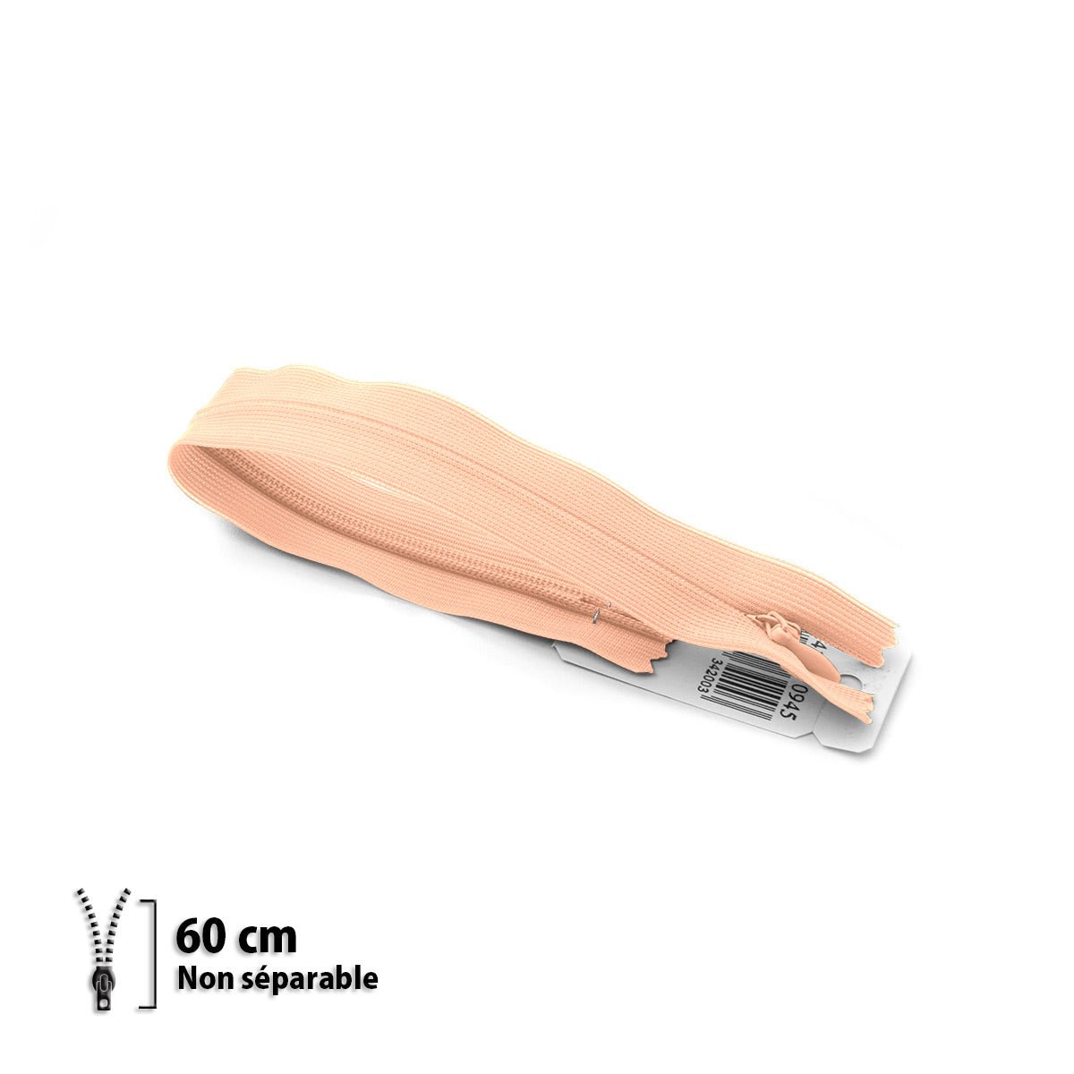 Fermeture éclair / Zip / tirette invisible couleur saumon