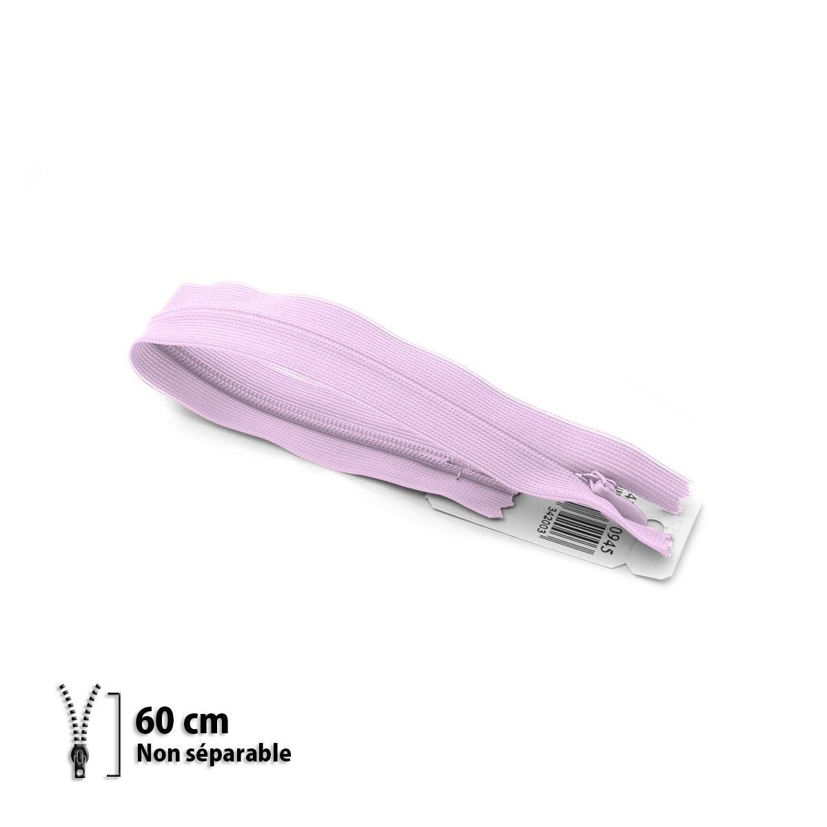 Fermeture éclair / Zip / tirette invisible lilas