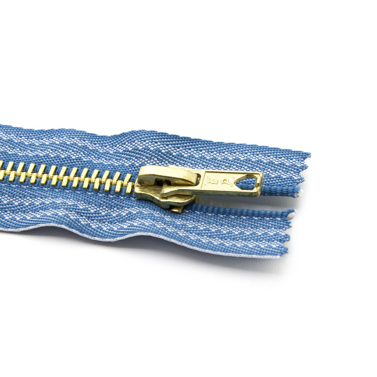 Fermeture éclair / Zip / tirette métallique jeans délavé