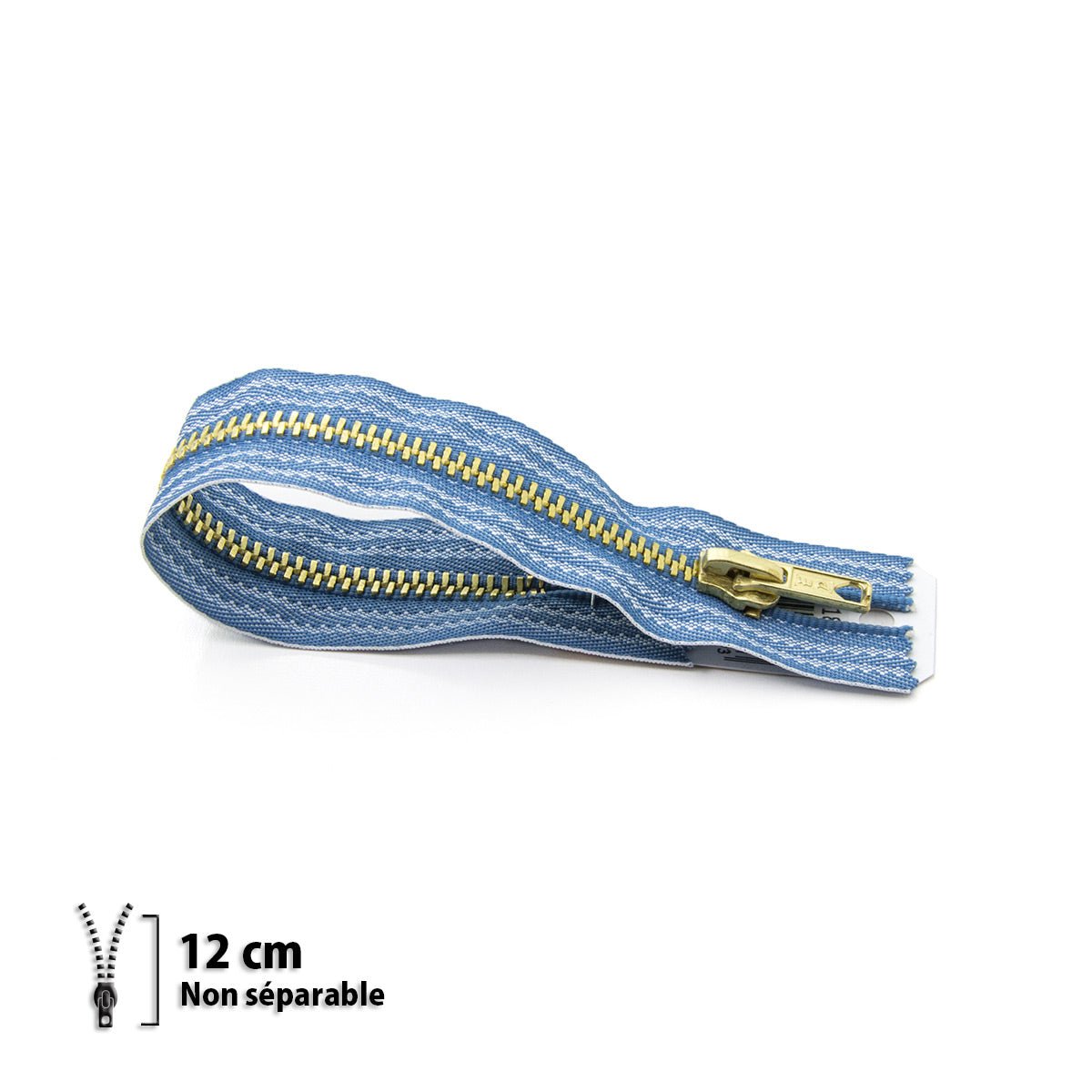 Fermeture éclair / Zip / tirette métallique jeans délavé