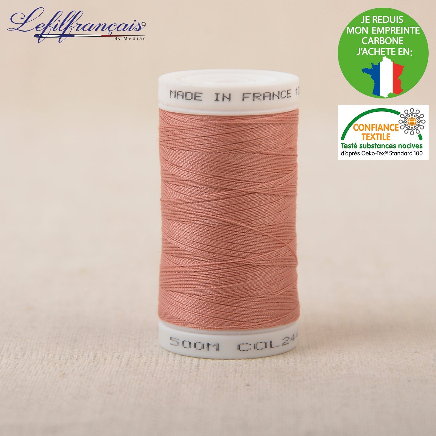 Fil à coudre violet - 500 mètres