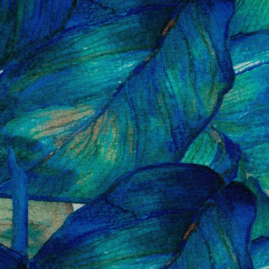 Jersey Feuilles Bleues – Évasion Tropicale en Teintes Profondes