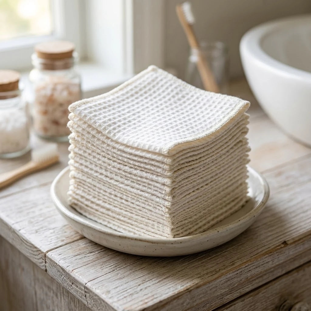 Lingette en nid d'abeille blanc
