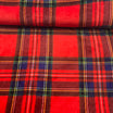 Tissu minky tartan rouge et bleu
