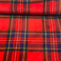 Tissu minky tartan rouge et bleu