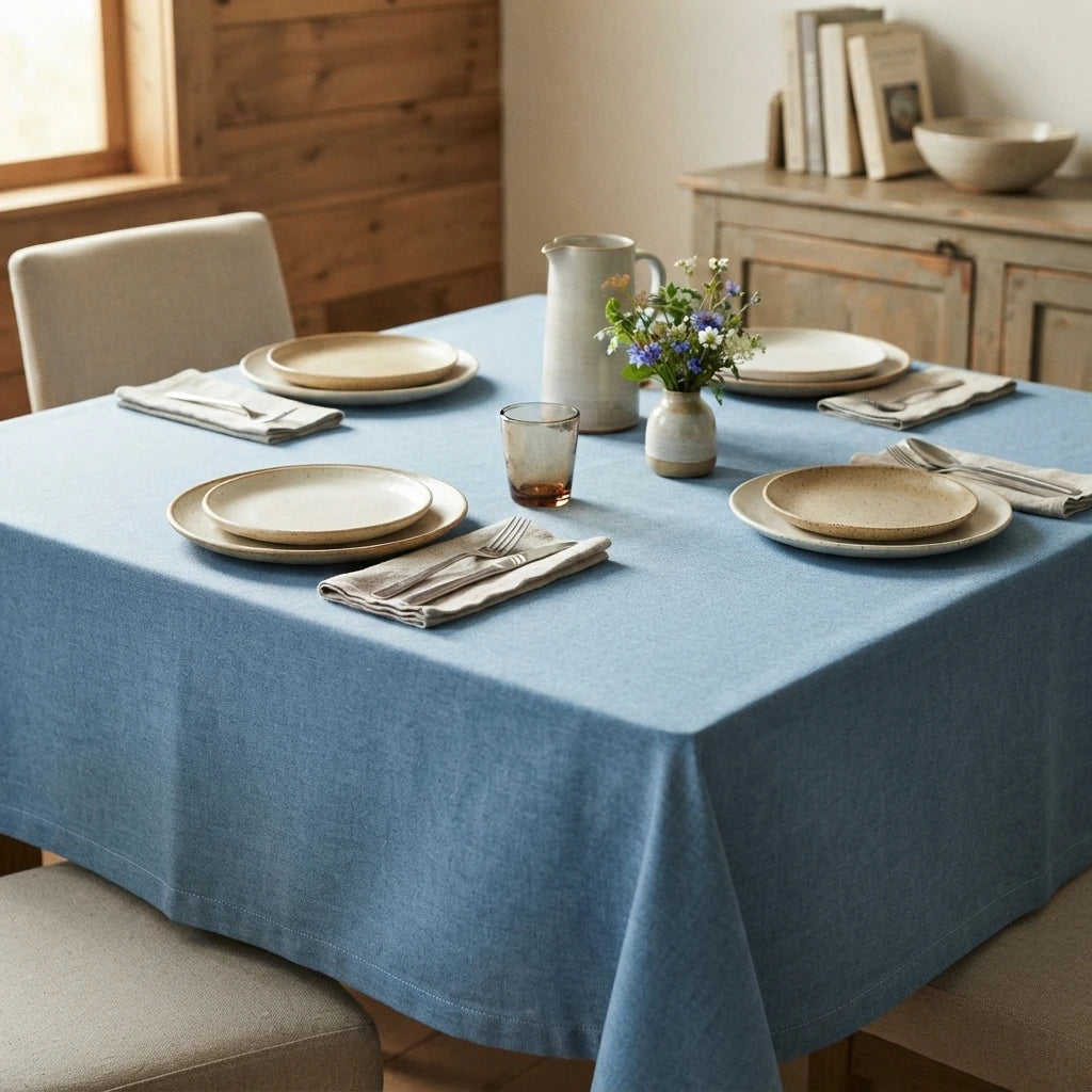 Nappe en jeans de coton fin bleu clair