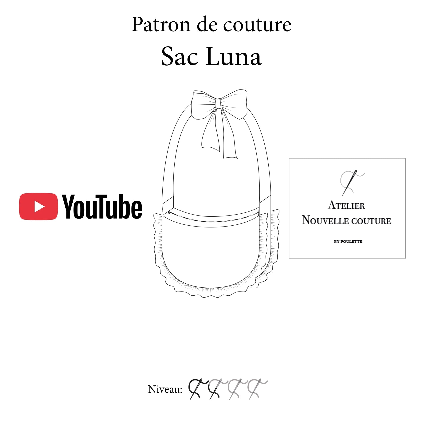 Patron de couture - Sac Luna - Le sac demi - lune moderne et tendance