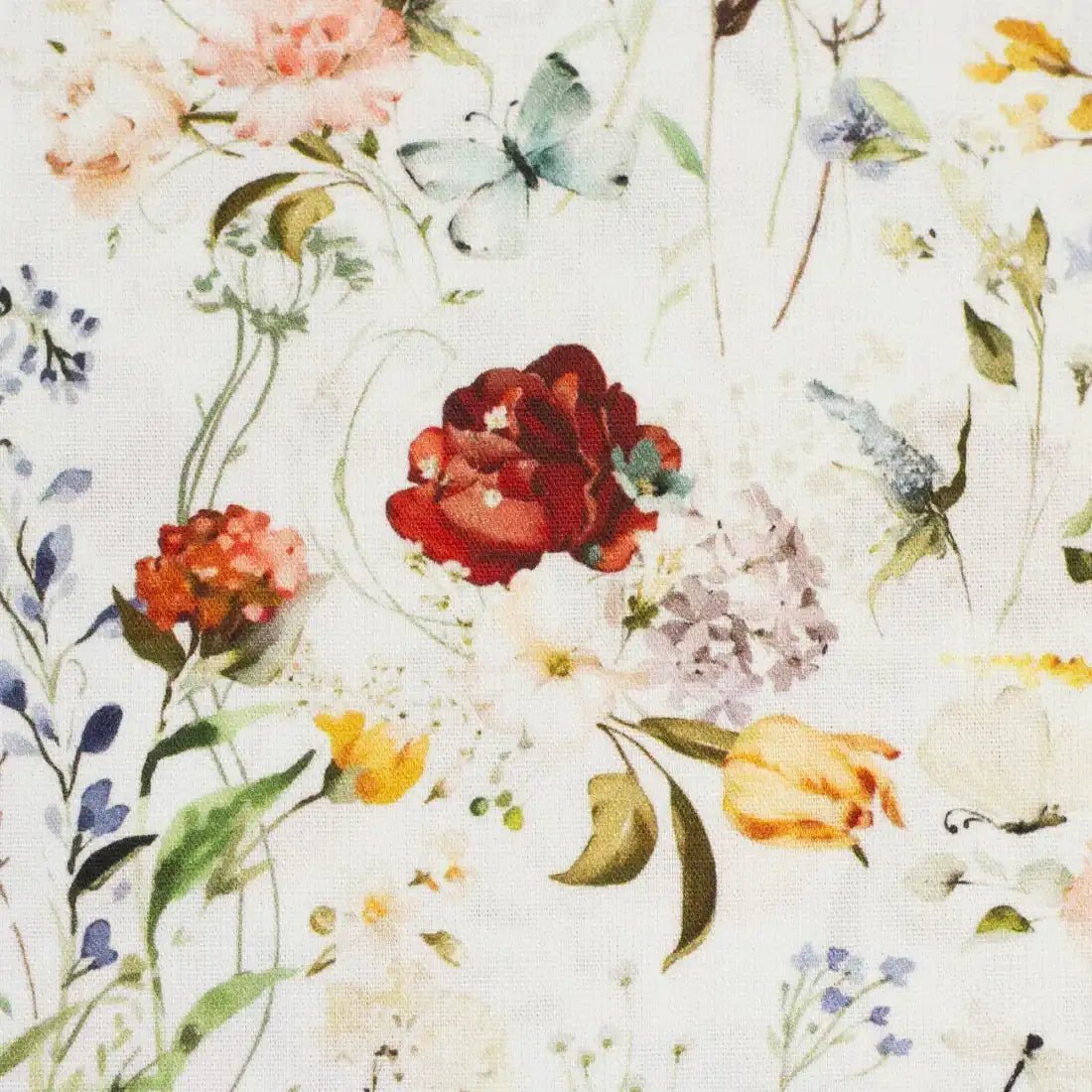 Popeline Fleurs d’Époque – Élégance Florale et Style Rétro