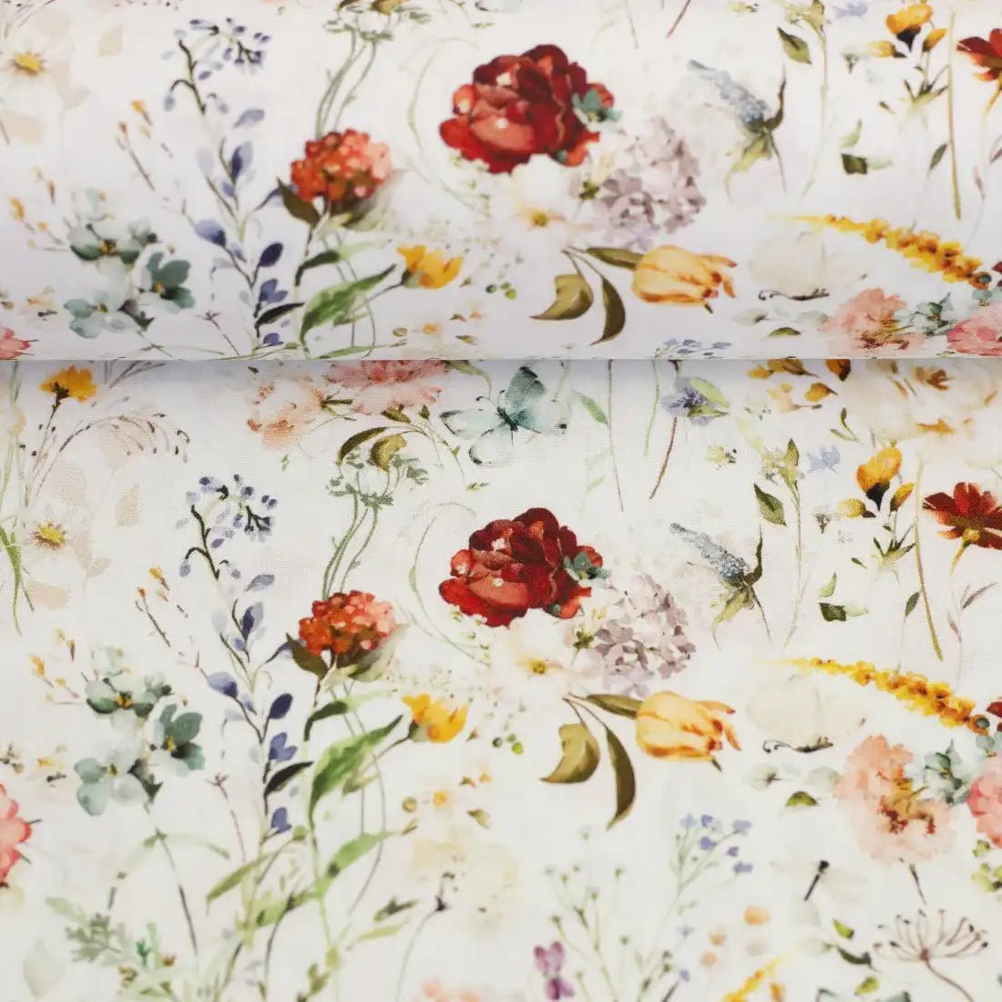 Popeline Fleurs d’Époque – Élégance Florale et Style Rétro