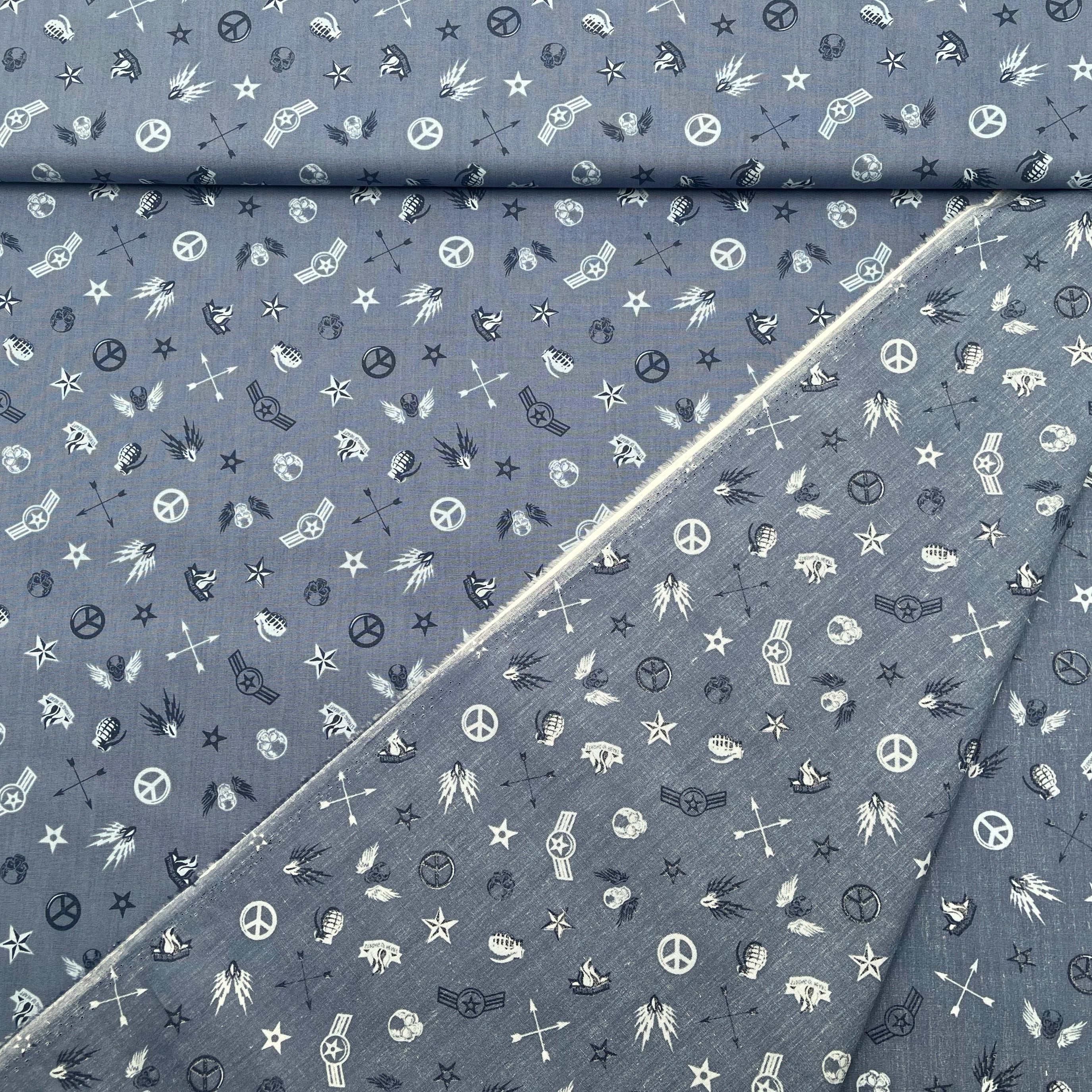 Tissu Popeline de Coton Guerre
