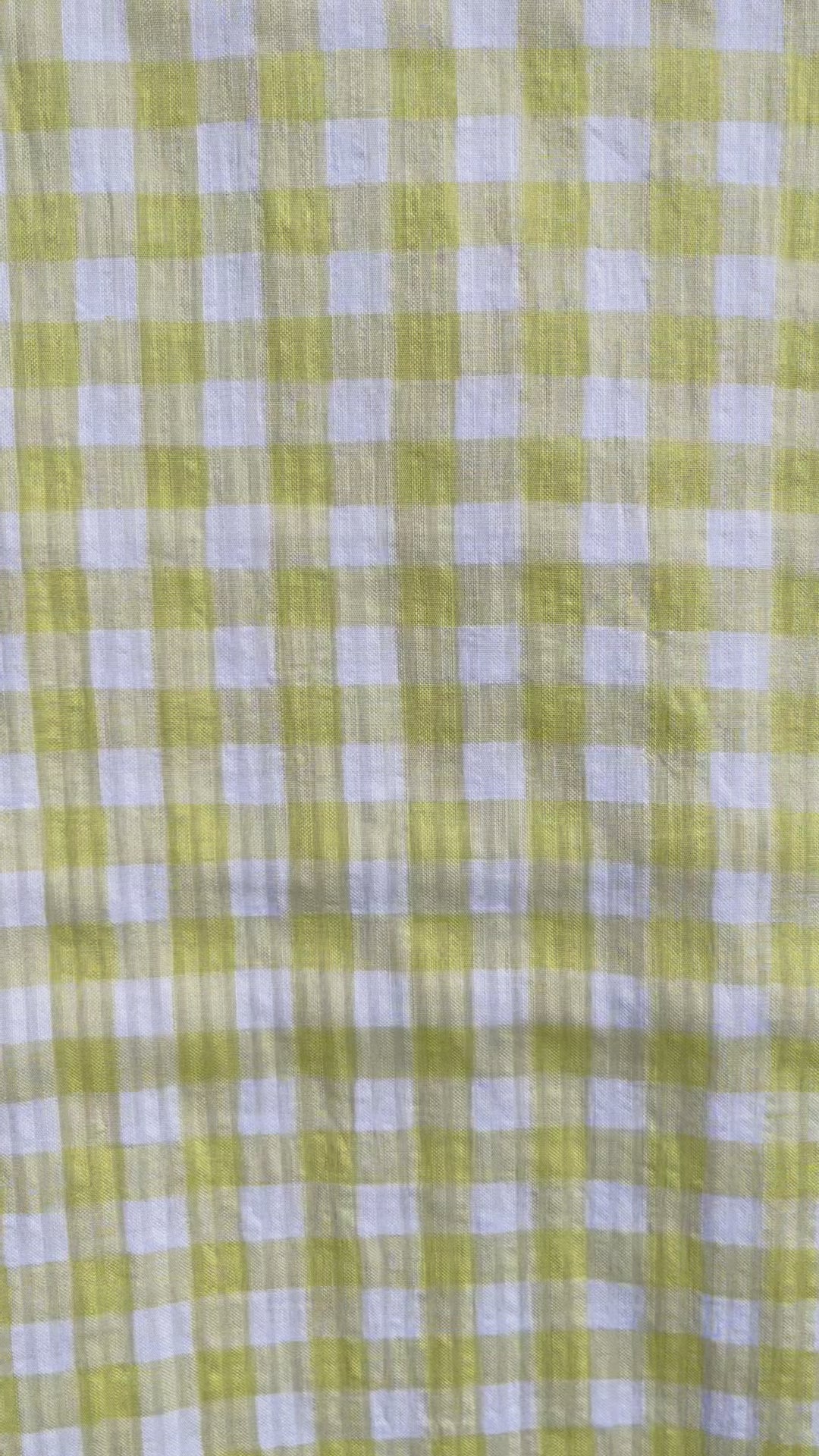 Tissu Seersucker vichy jaune