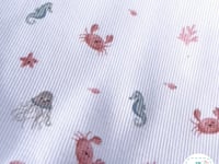 Tissu Jersey Rib animaux de la mer