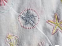 Tissu broderie anglaise coquillage