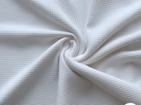 Tissu nid d’abeille doublé d’éponge blanc