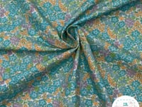 Tissu Popeline de Coton Fleur Clematite bleue — vidéo