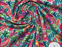 Tissu Jersey de Coton Fleurs Exotique — vidéo