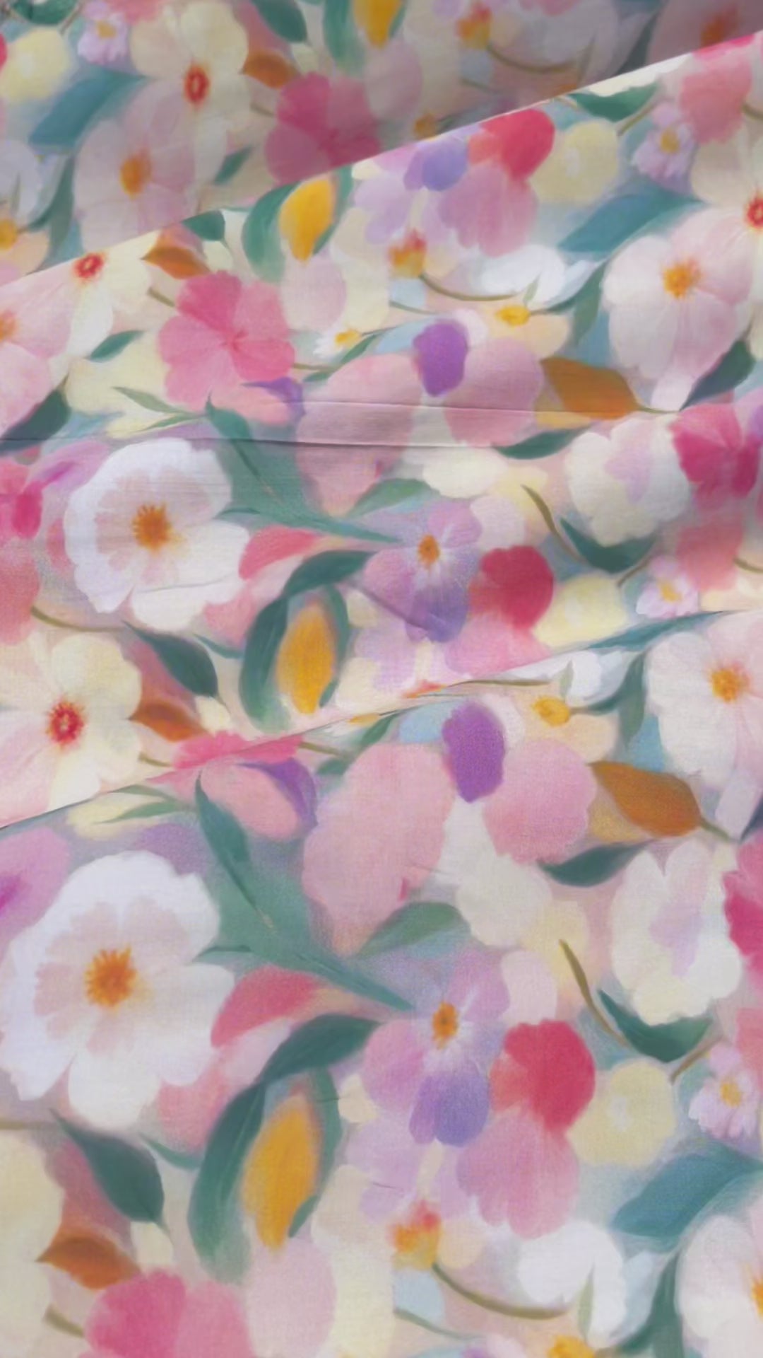 Tissu viscose fleurs pastel