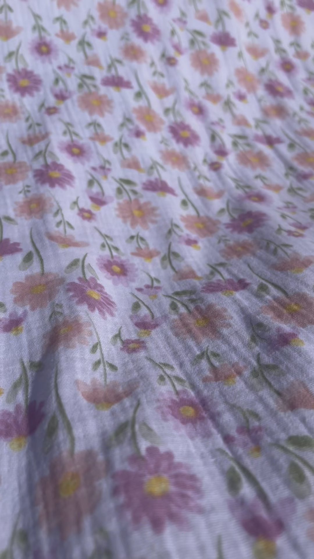 Tissu double gaze pâquerettes pastel