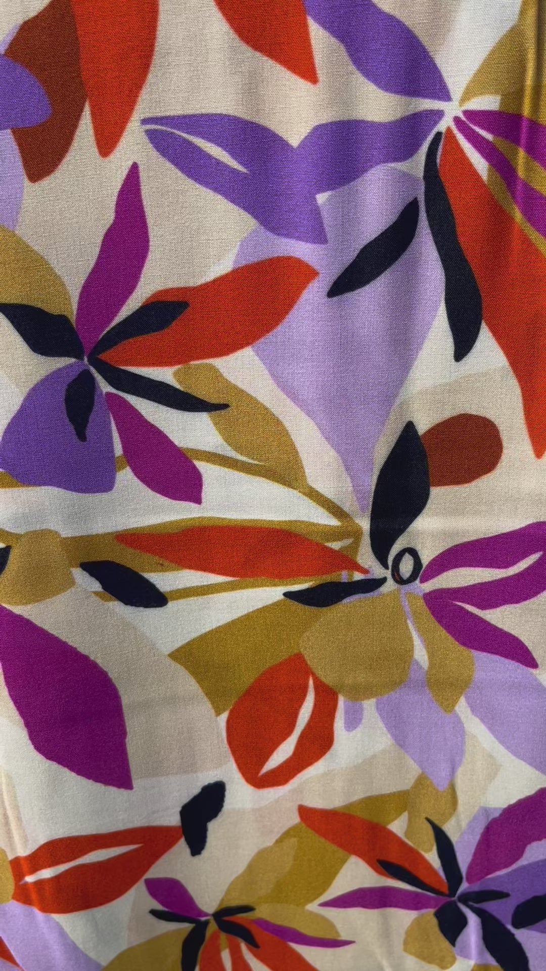 Tissu Viscose Fleurs Safran & Lilas