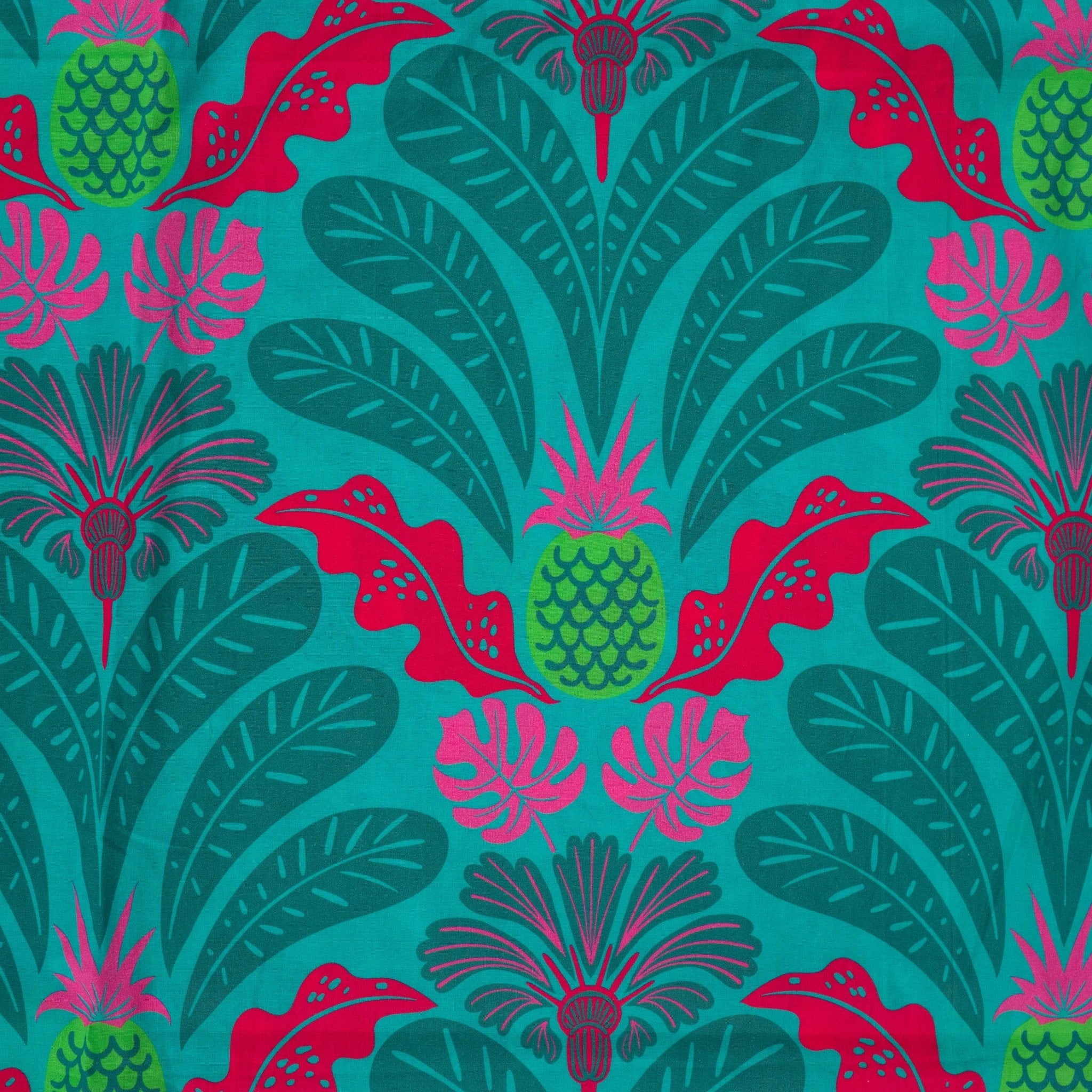 Tissu viscose fleuris ananas