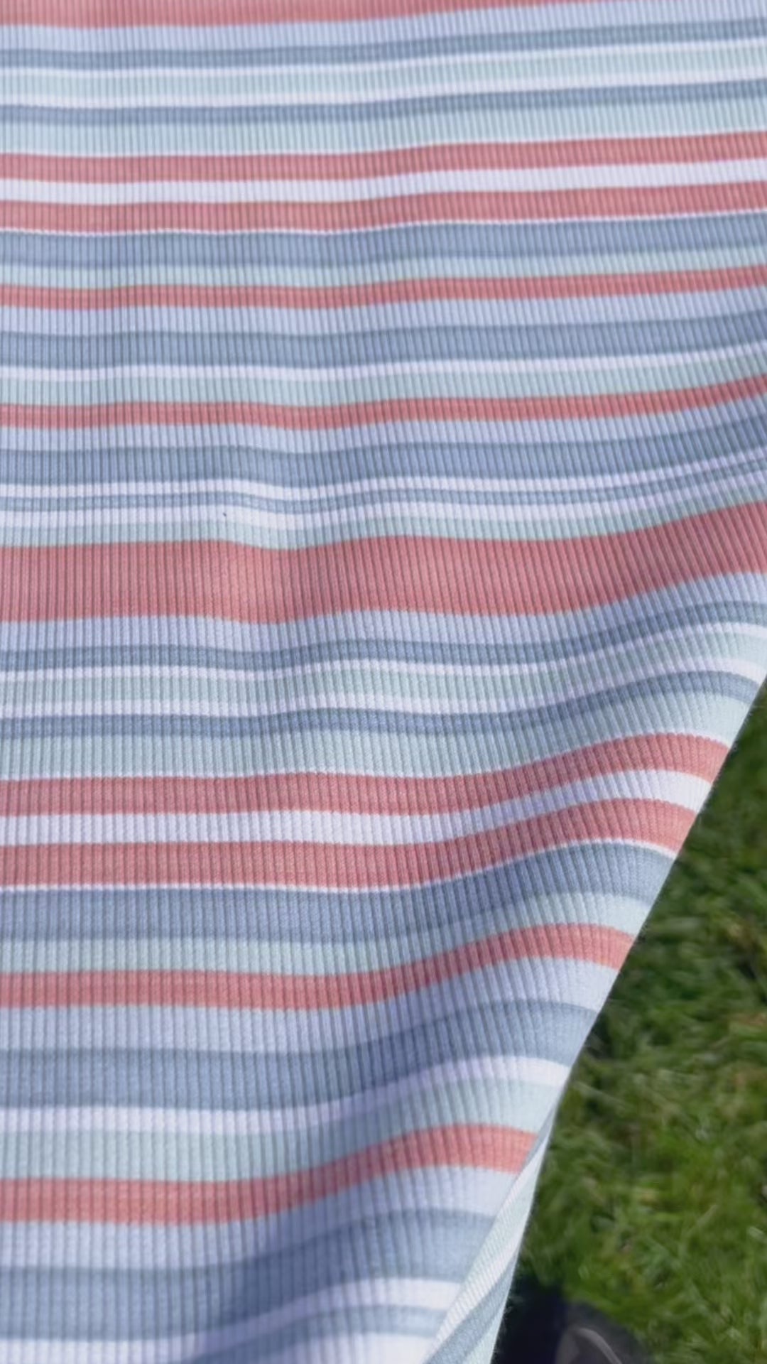 Tissu Jersey Rib ligné pastel