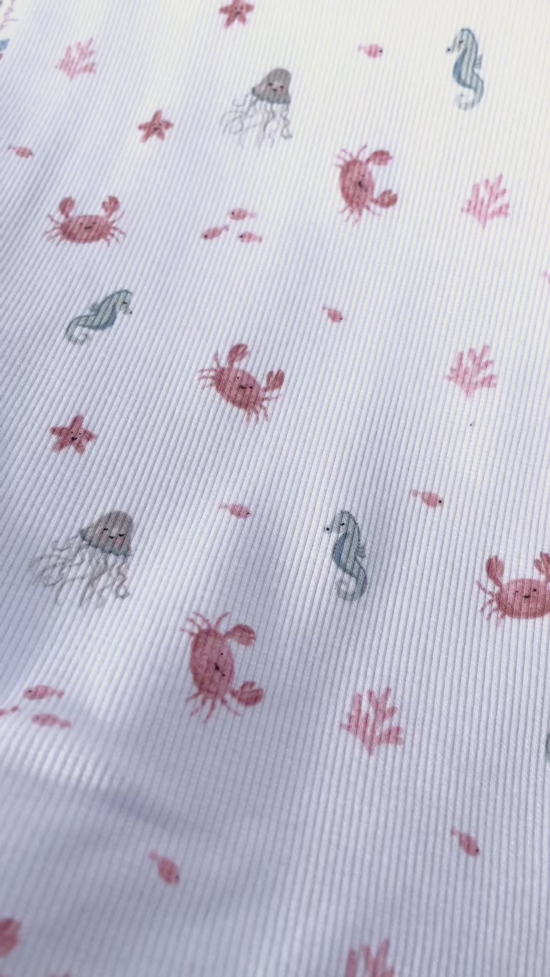 Tissu Jersey Rib animaux de la mer