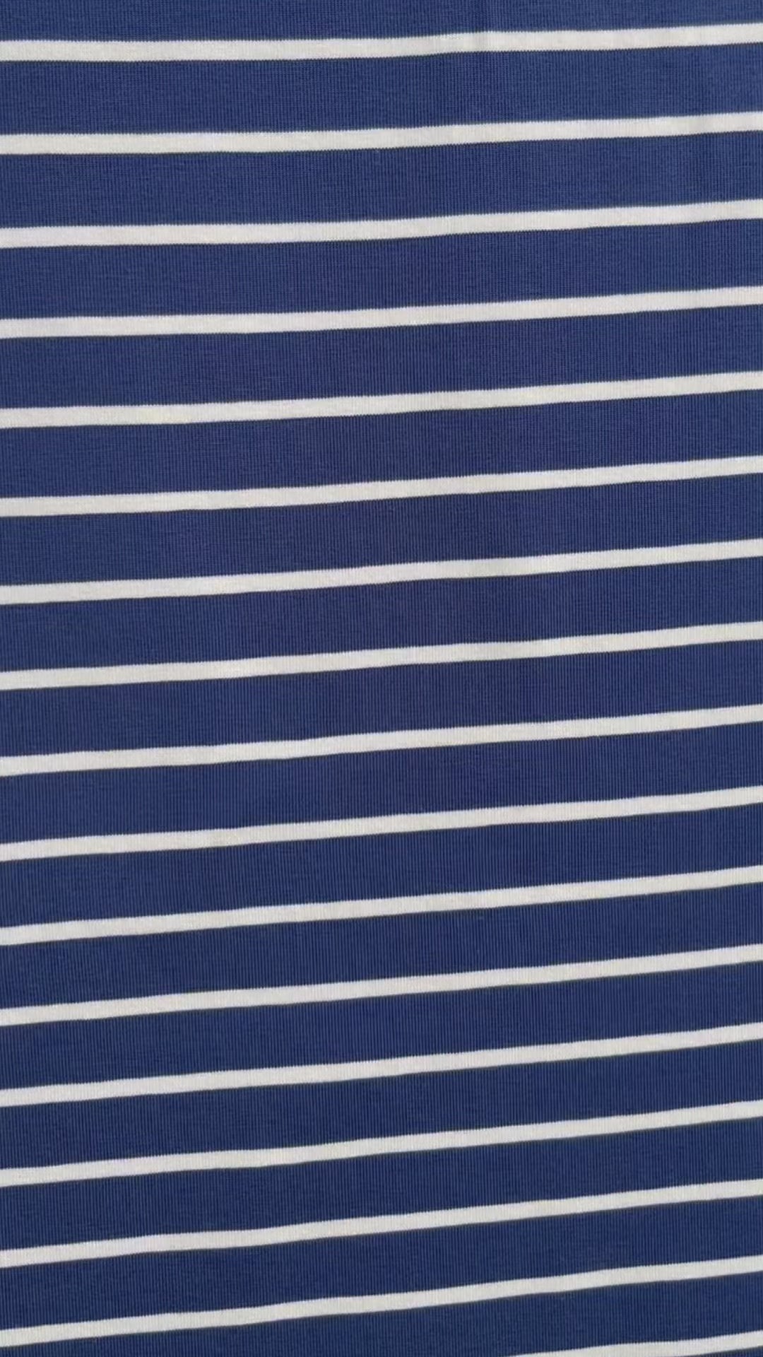 Tissu Jersey Coton ligné marin bleu