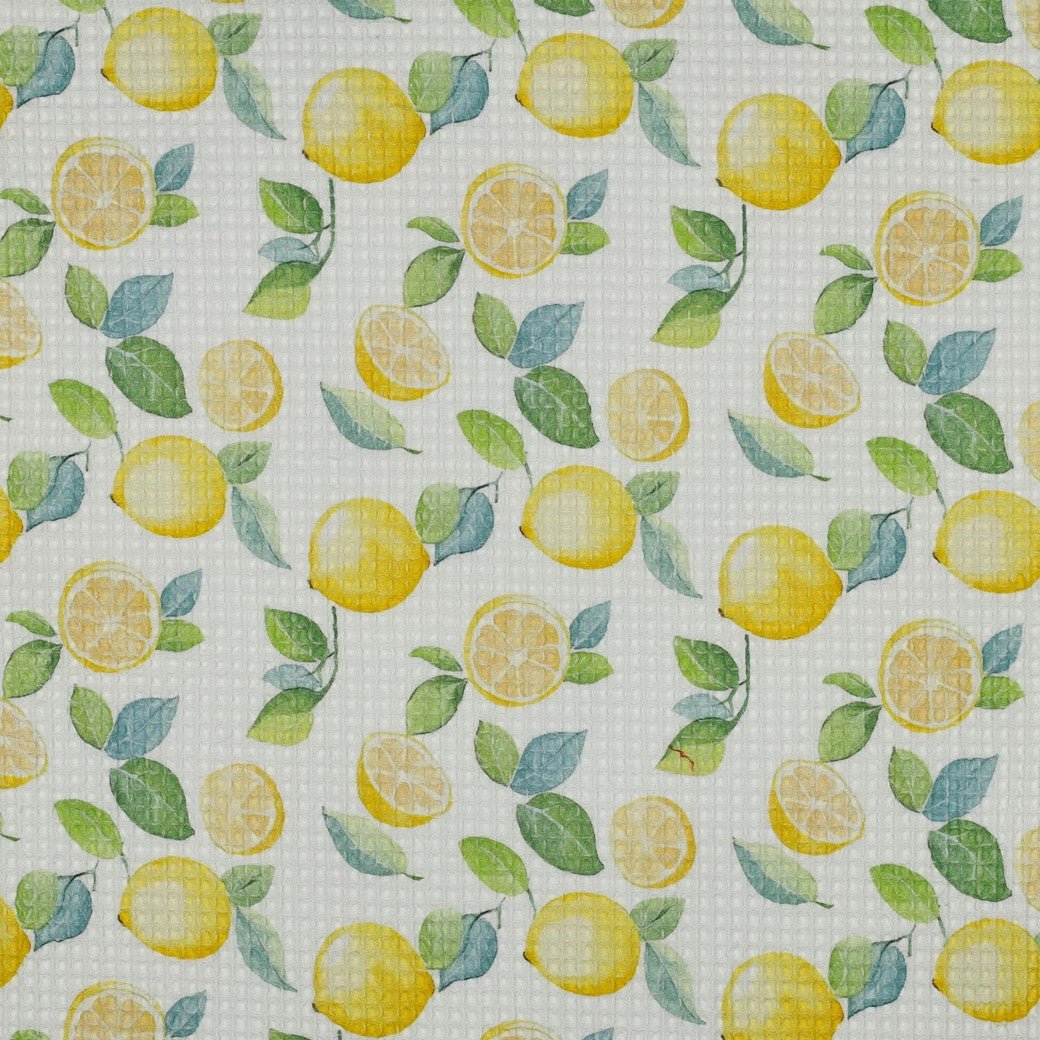 Tissu nid d'abeille citron