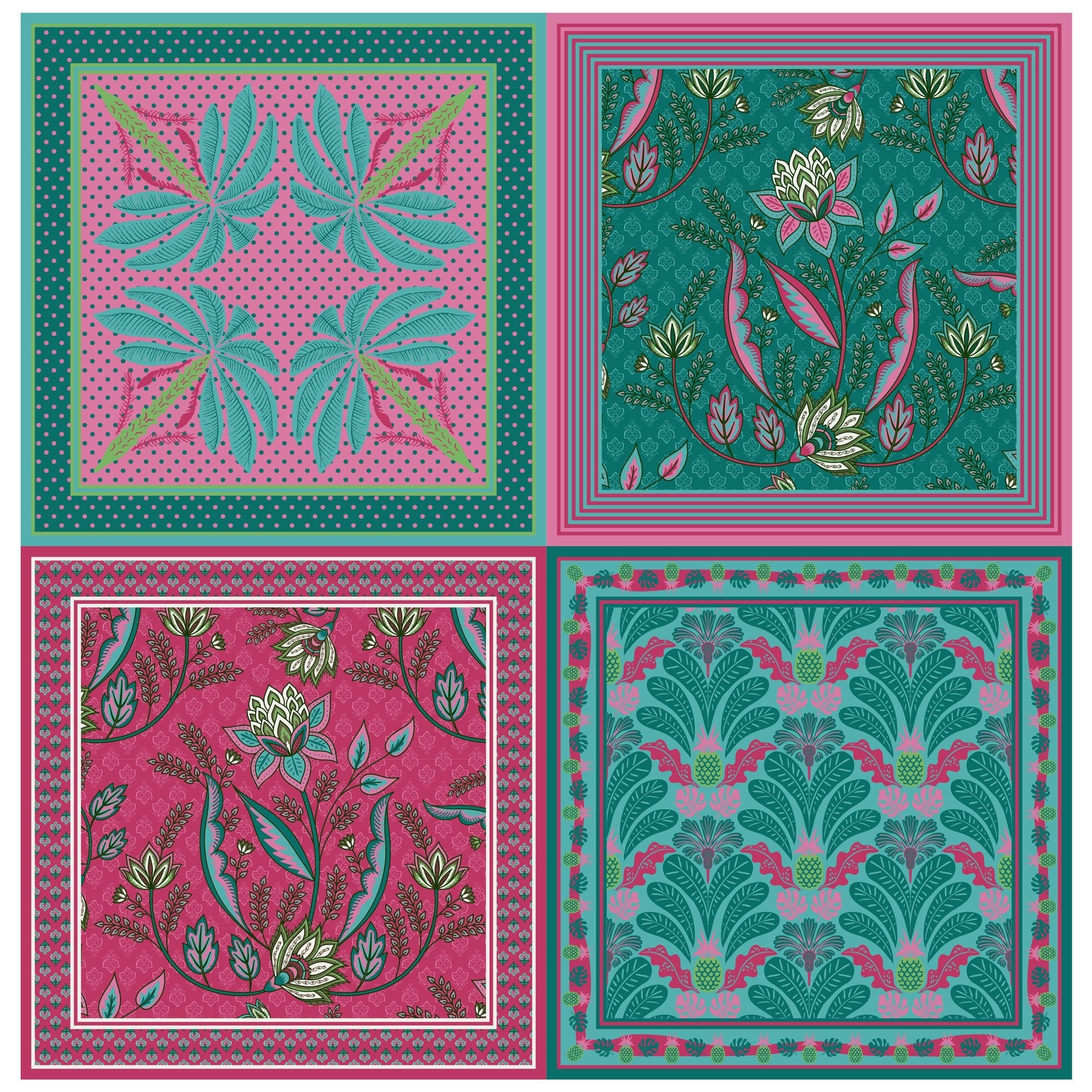 Tissu panneau fleurs d’été