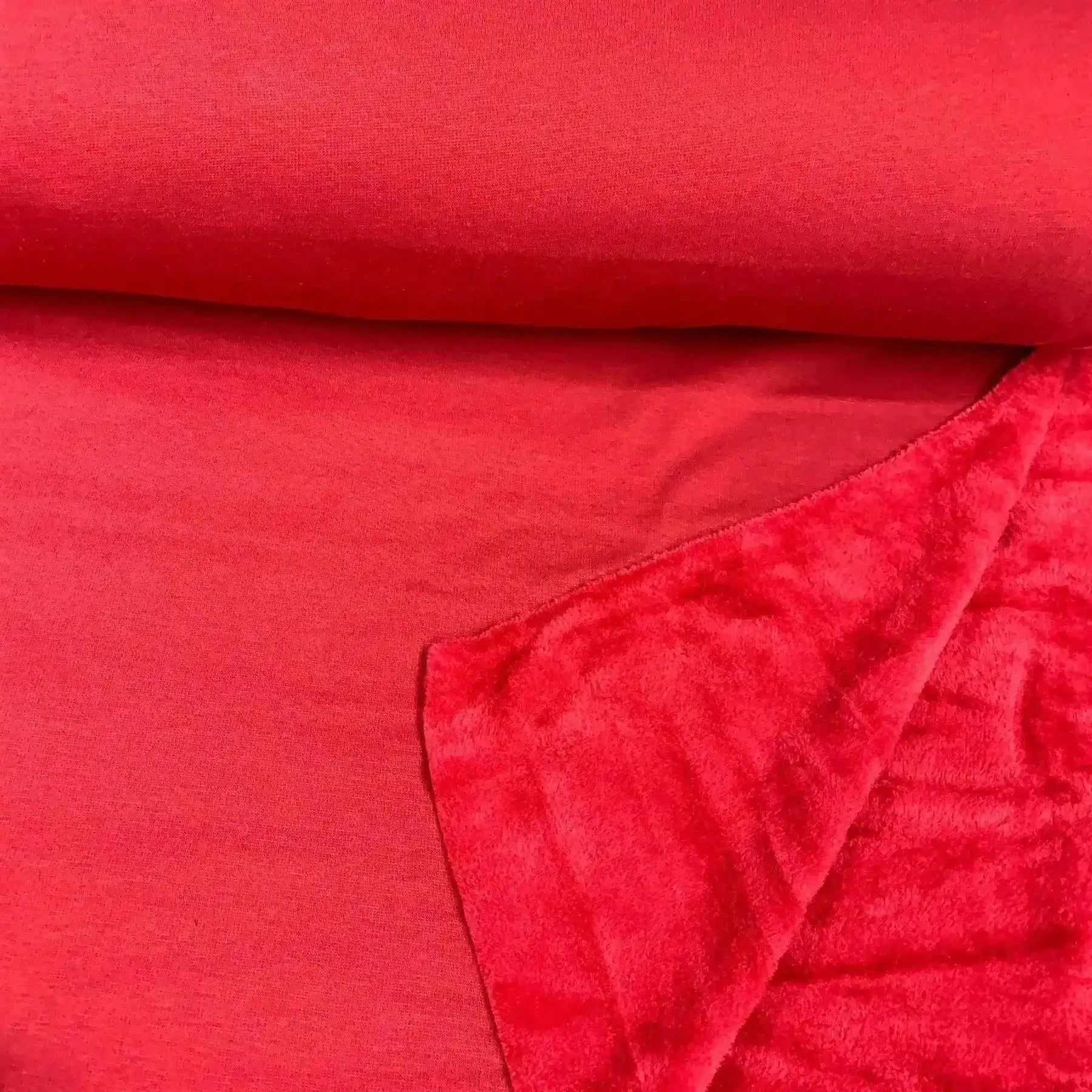 Tissu Sweat polaire alpine  Rouge
