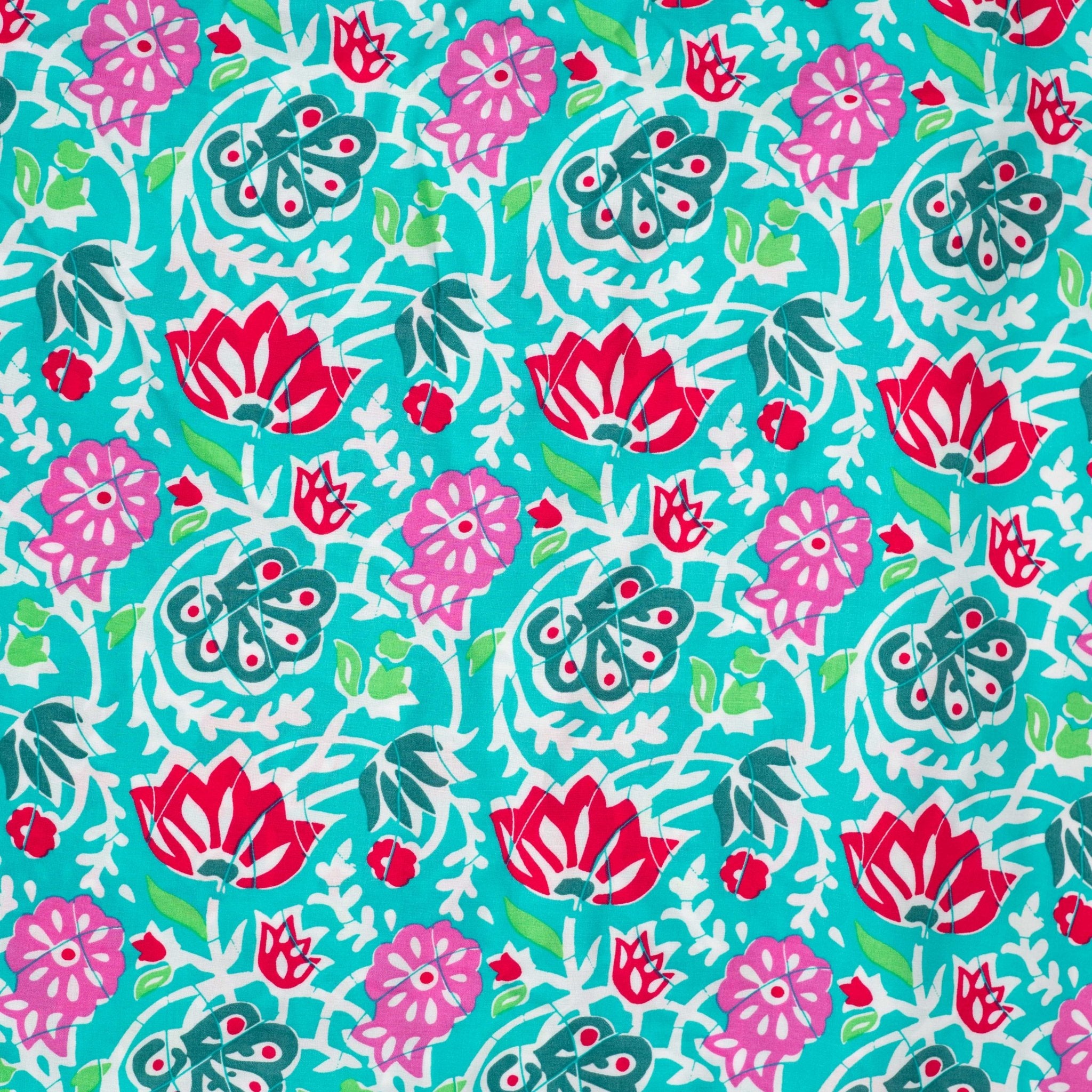 Tissu viscose bohème fleurie été