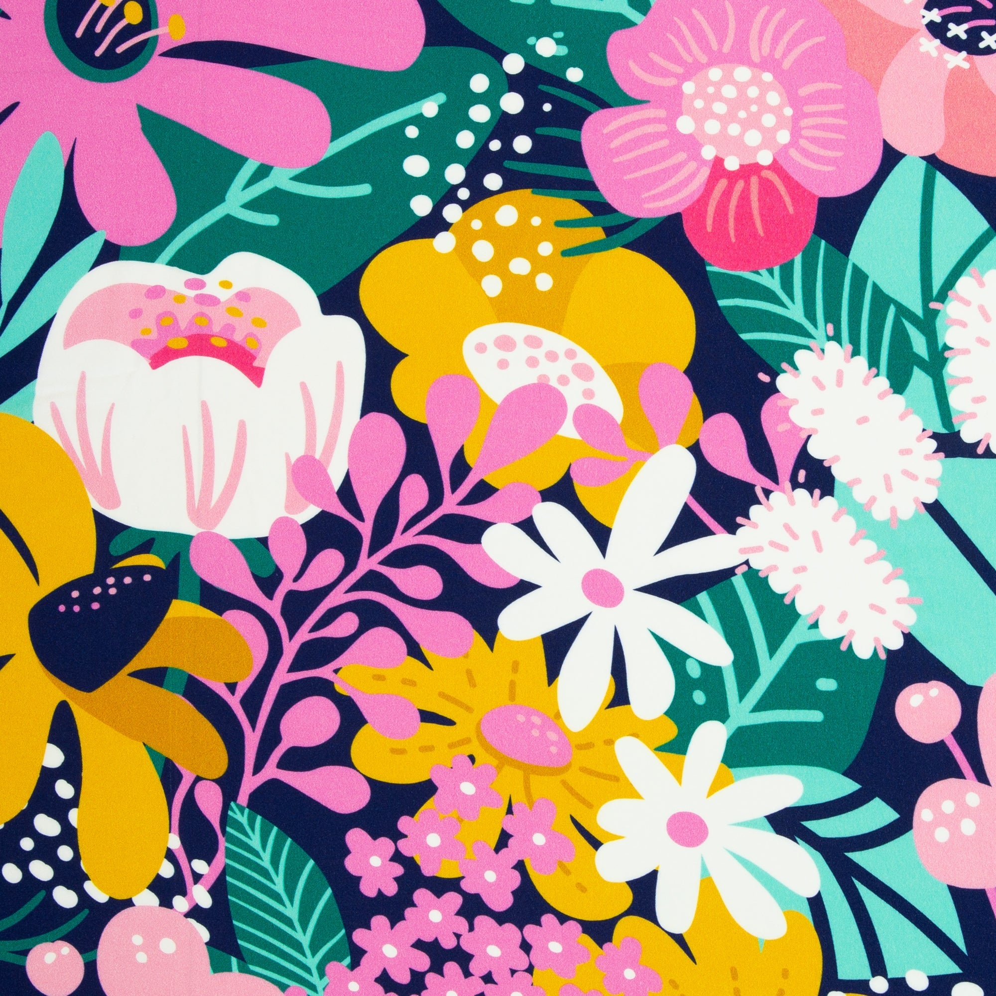 Tissu viscose fleurs design