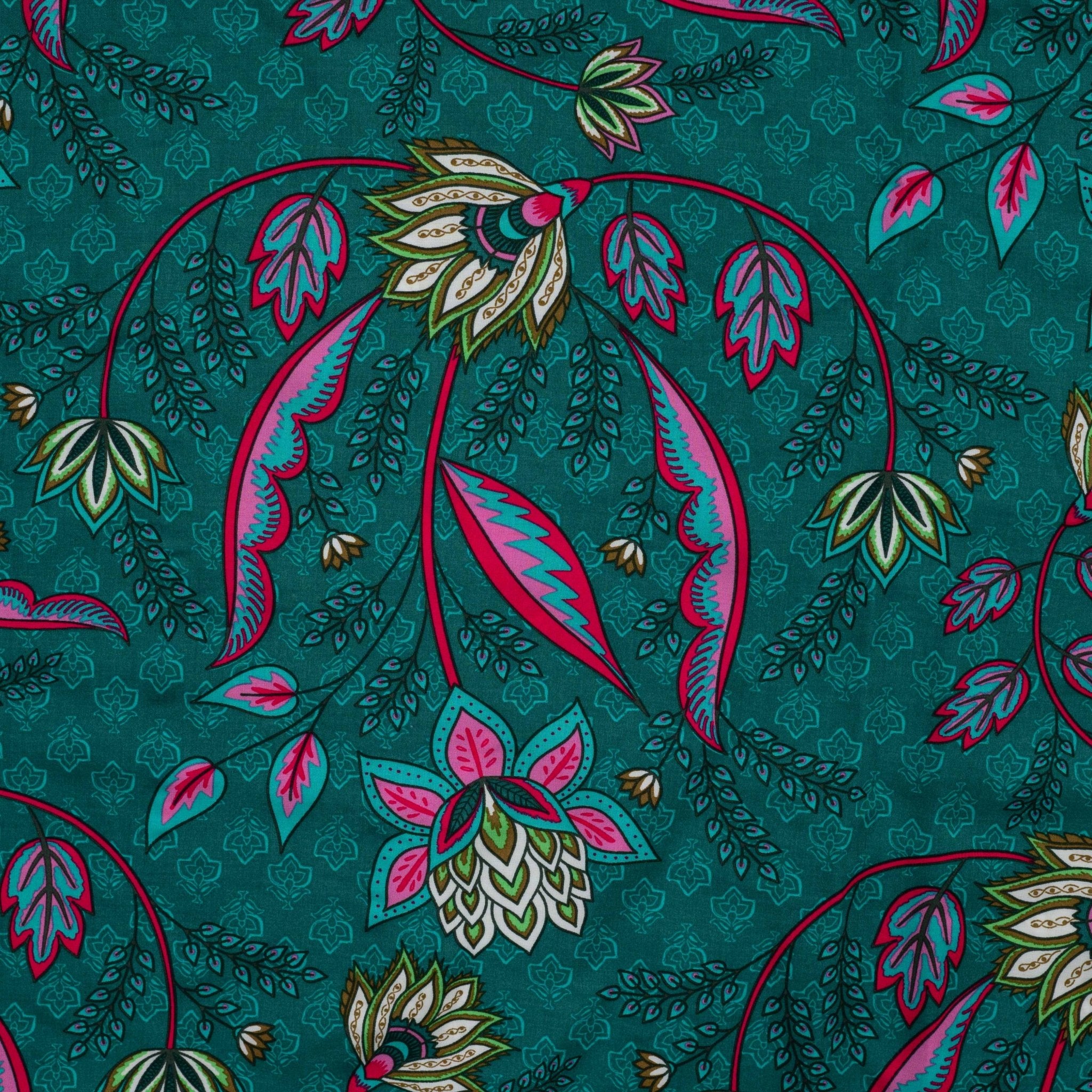 Tissu viscose fleurs Victoria