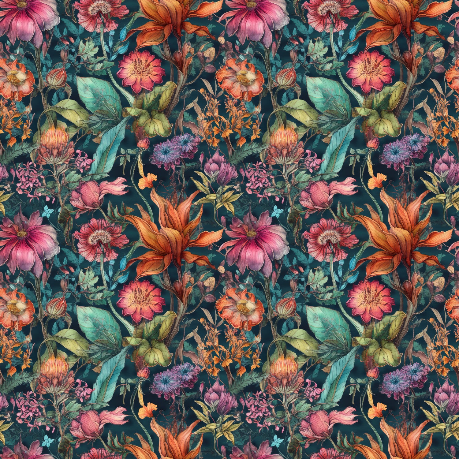 Tissu Jersey Viscose fleur sauvage