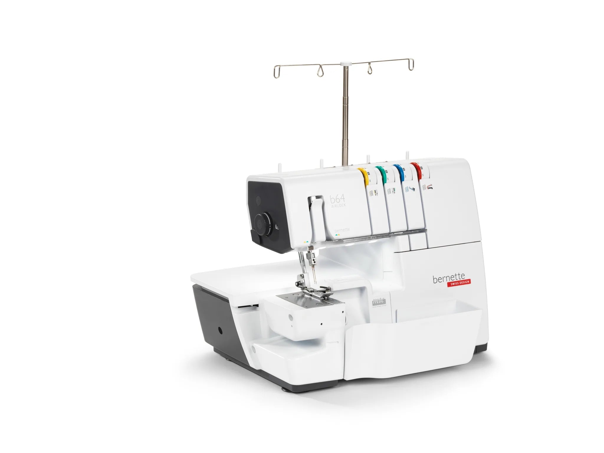 Surjeteuse bernette 64 AIRLOCK — vue trois quarts, bras libre