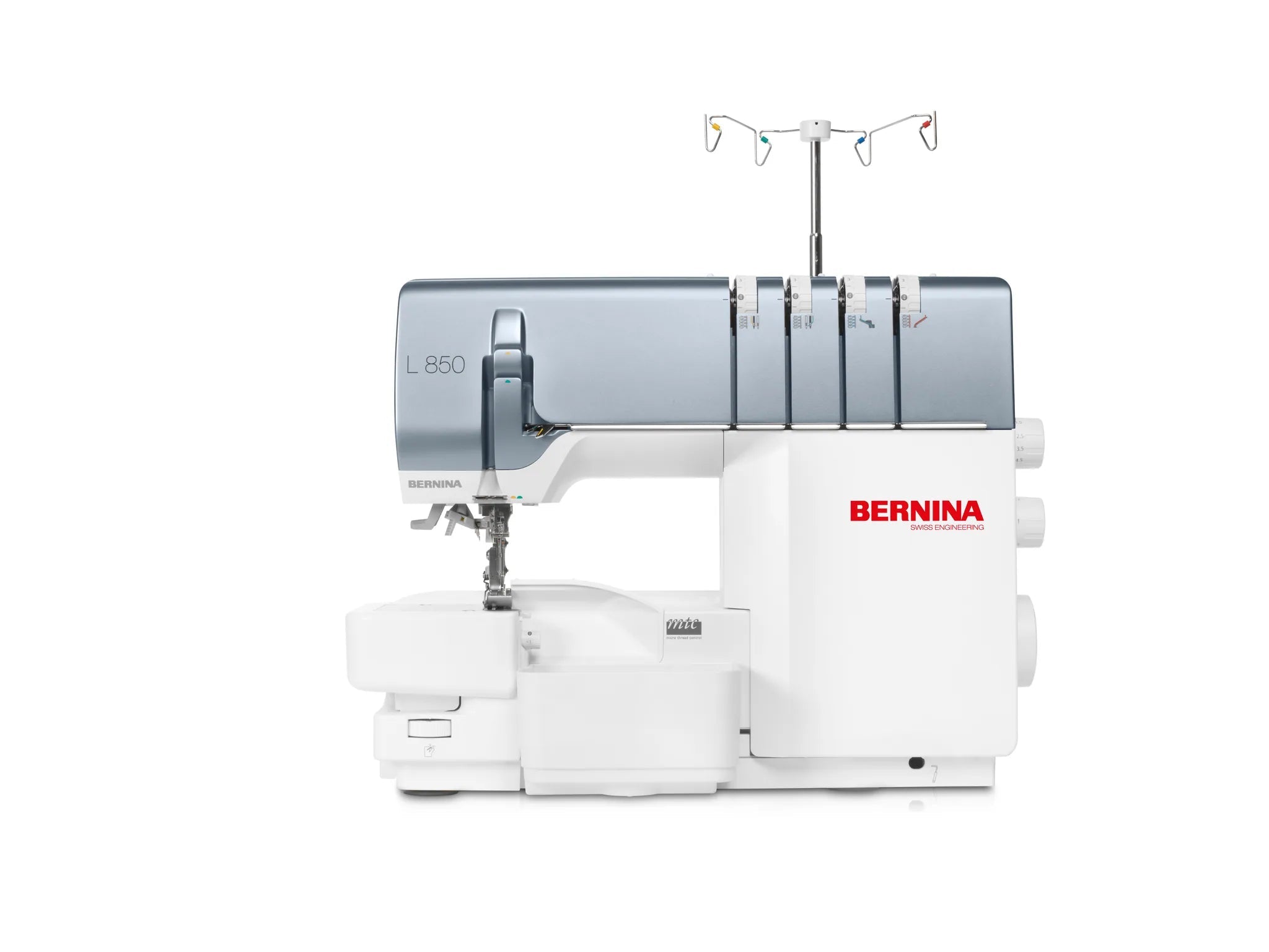 Surjeteuse BERNINA L 850 — vue de face, avec table rallonge