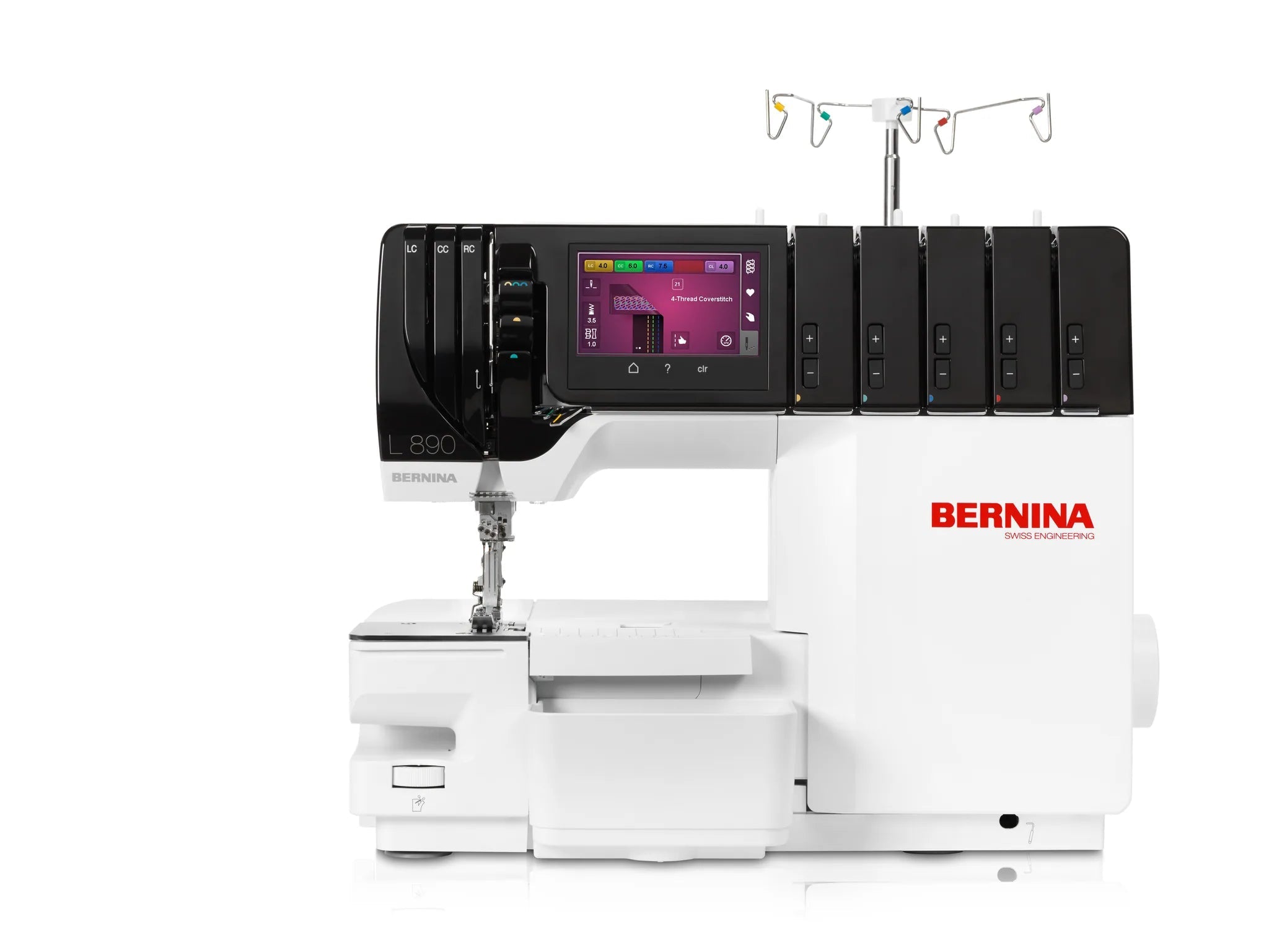 Surjeteuse-recouvreuse BERNINA L 890 — vue de face, bras libre