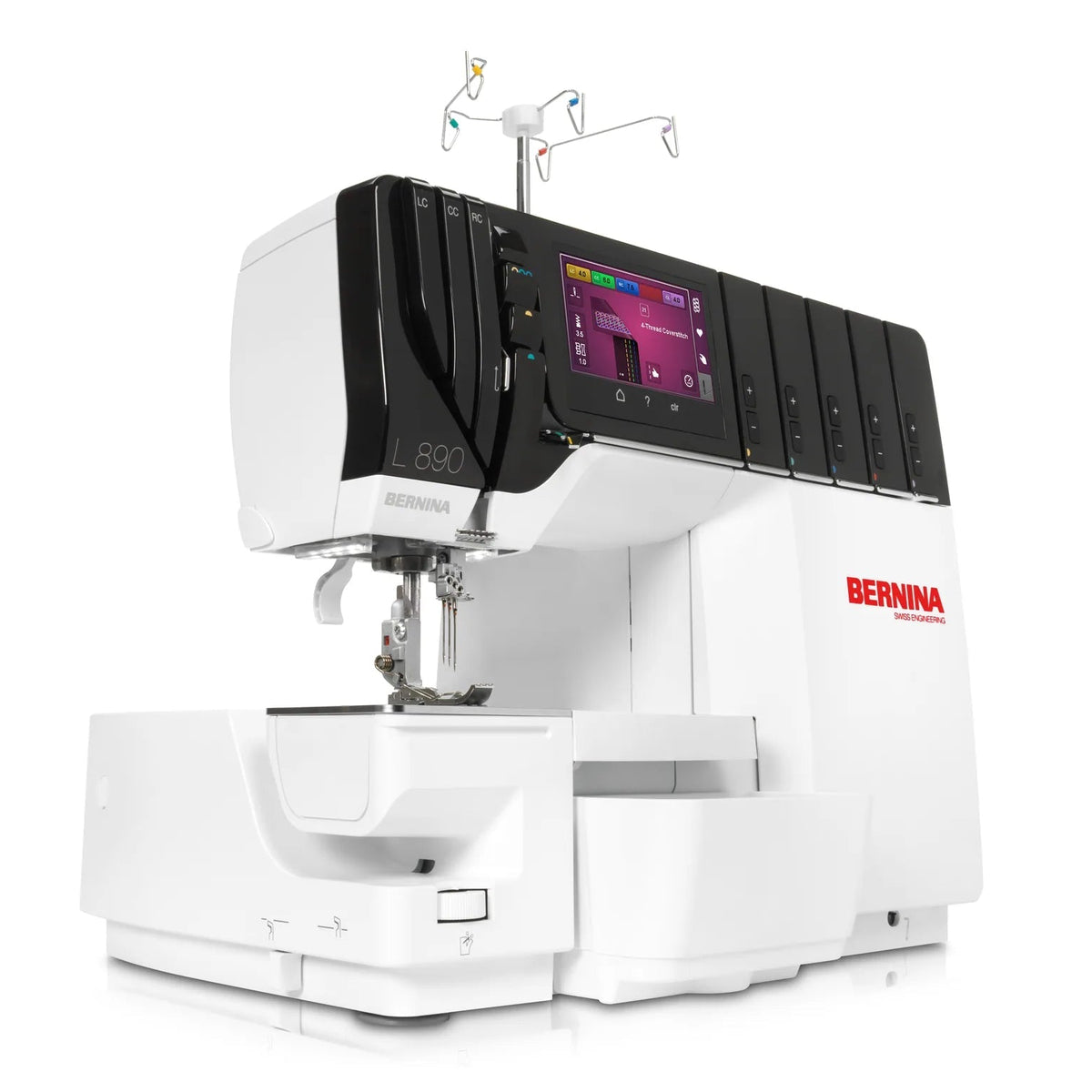 Surjeteuse-recouvreuse BERNINA L 890 — en fonctionnement, bras libre