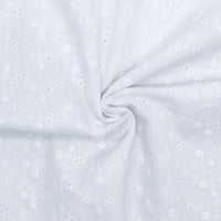 Tissu broderie anglaise blanche petites fleurs