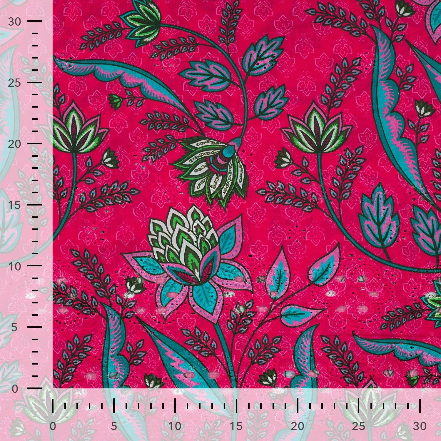Tissu broderie anglaise fleuris Victoria