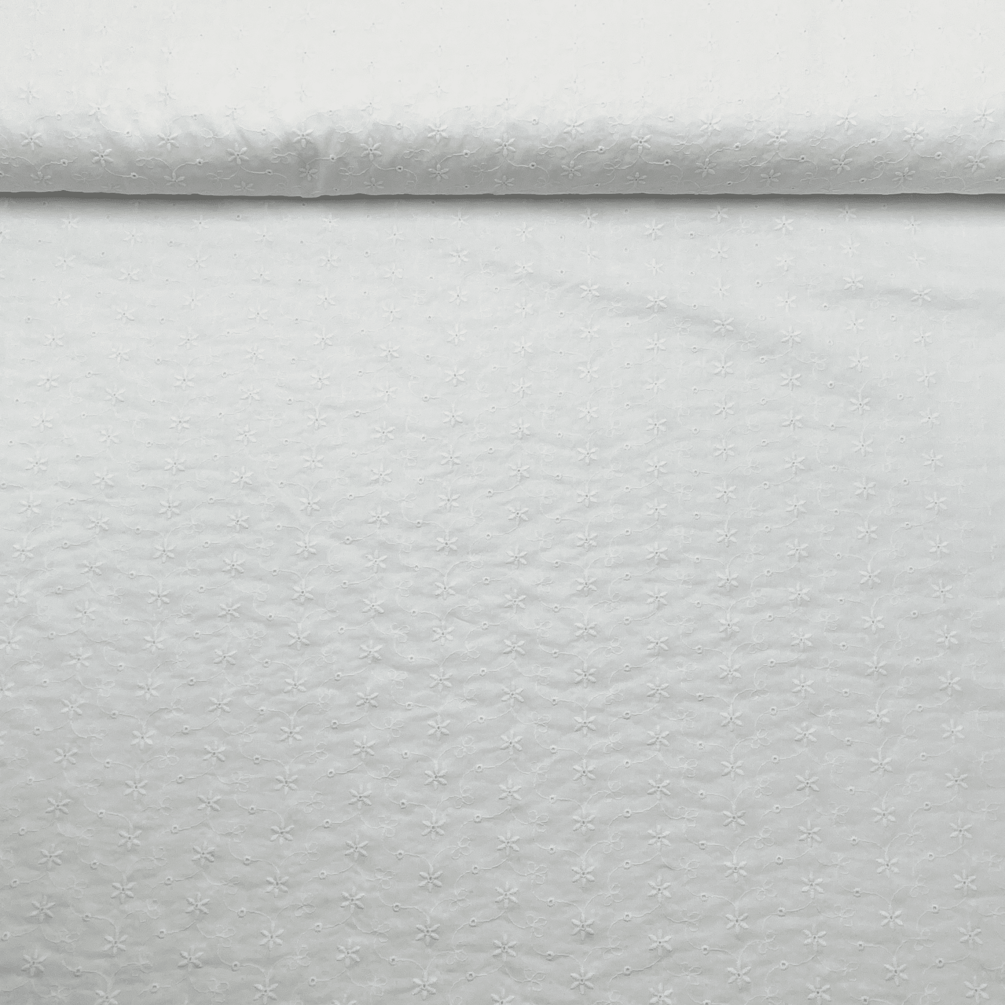 Tissu broderie anglaise fleurs étoilées